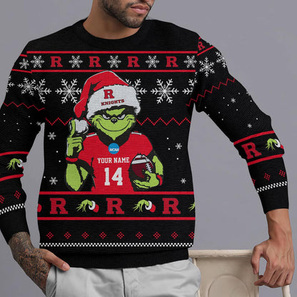 Rutgers Scarlet Knights Custom Chrismas Ugly Sweater