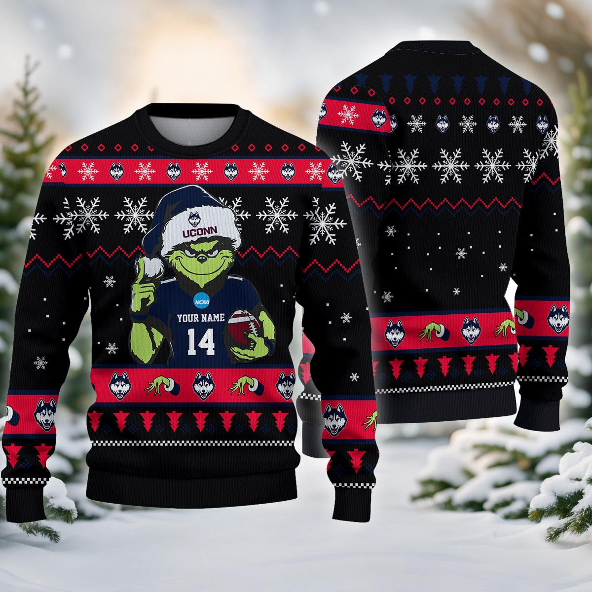 Uconn Huskies Custom Chrismas Ugly Sweater