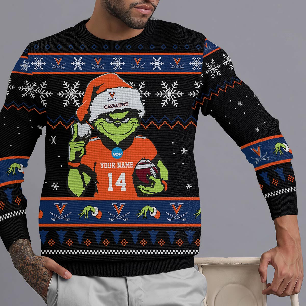 Virginia Cavaliers Custom Chrismas Ugly Sweater