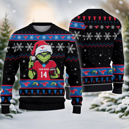 Smu Mustangs Custom Chrismas Ugly Sweater