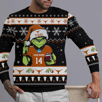 Texas Longhorns Custom Chrismas Ugly Sweater