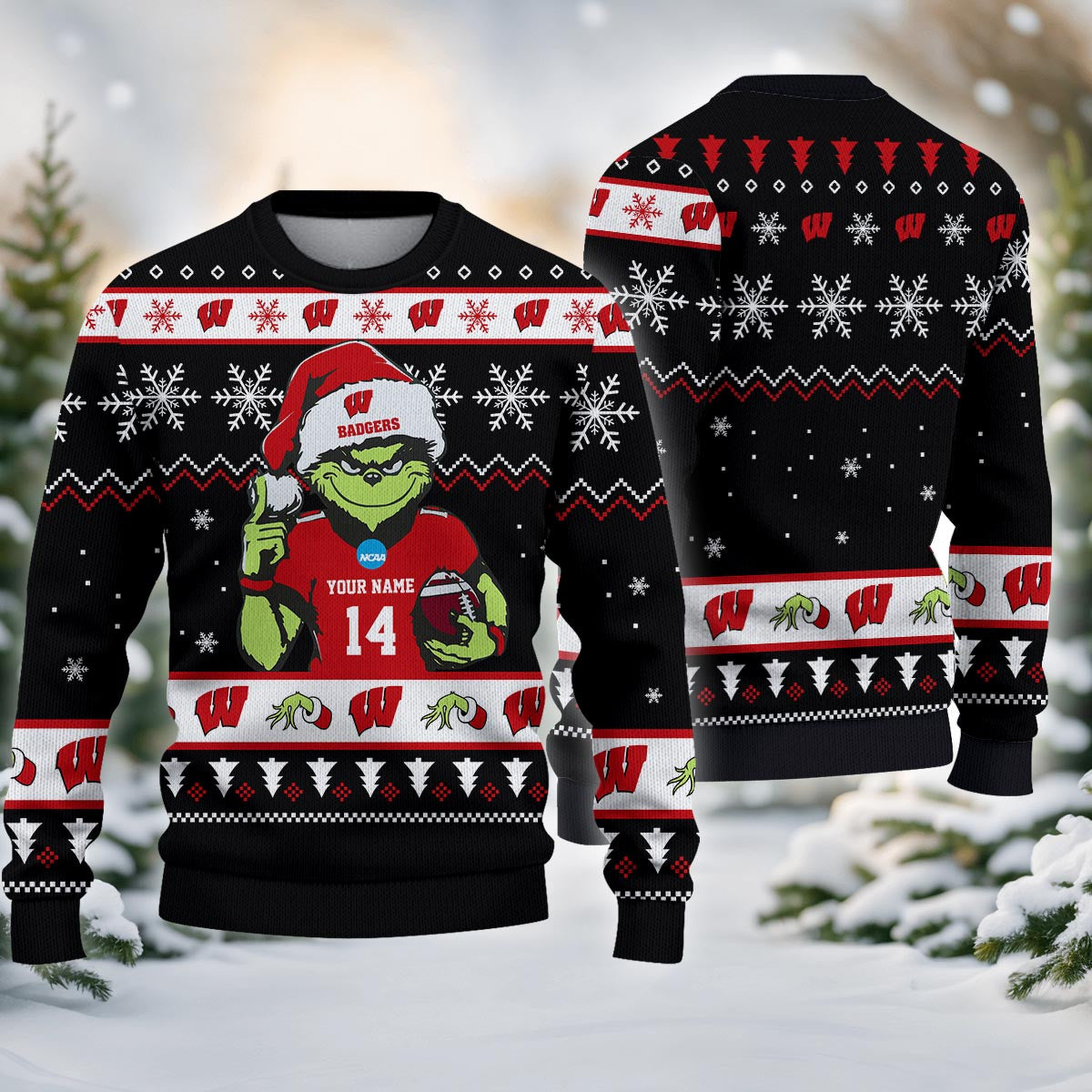 Wisconsin Badgers Custom Chrismas Ugly Sweater