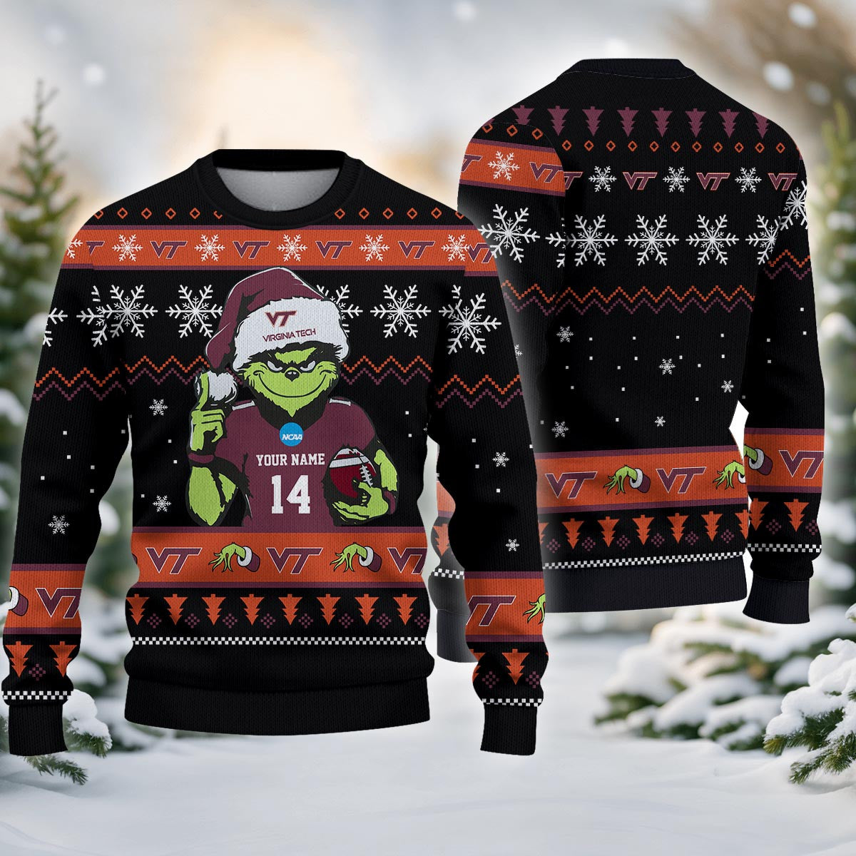 Virginia Tech Hokies Custom Chrismas Ugly Sweater