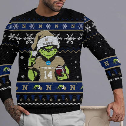 Navy Midshipmen Custom Chrismas Ugly Sweater