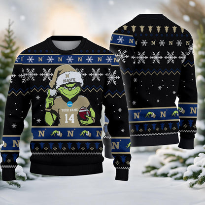 Navy Midshipmen Custom Chrismas Ugly Sweater