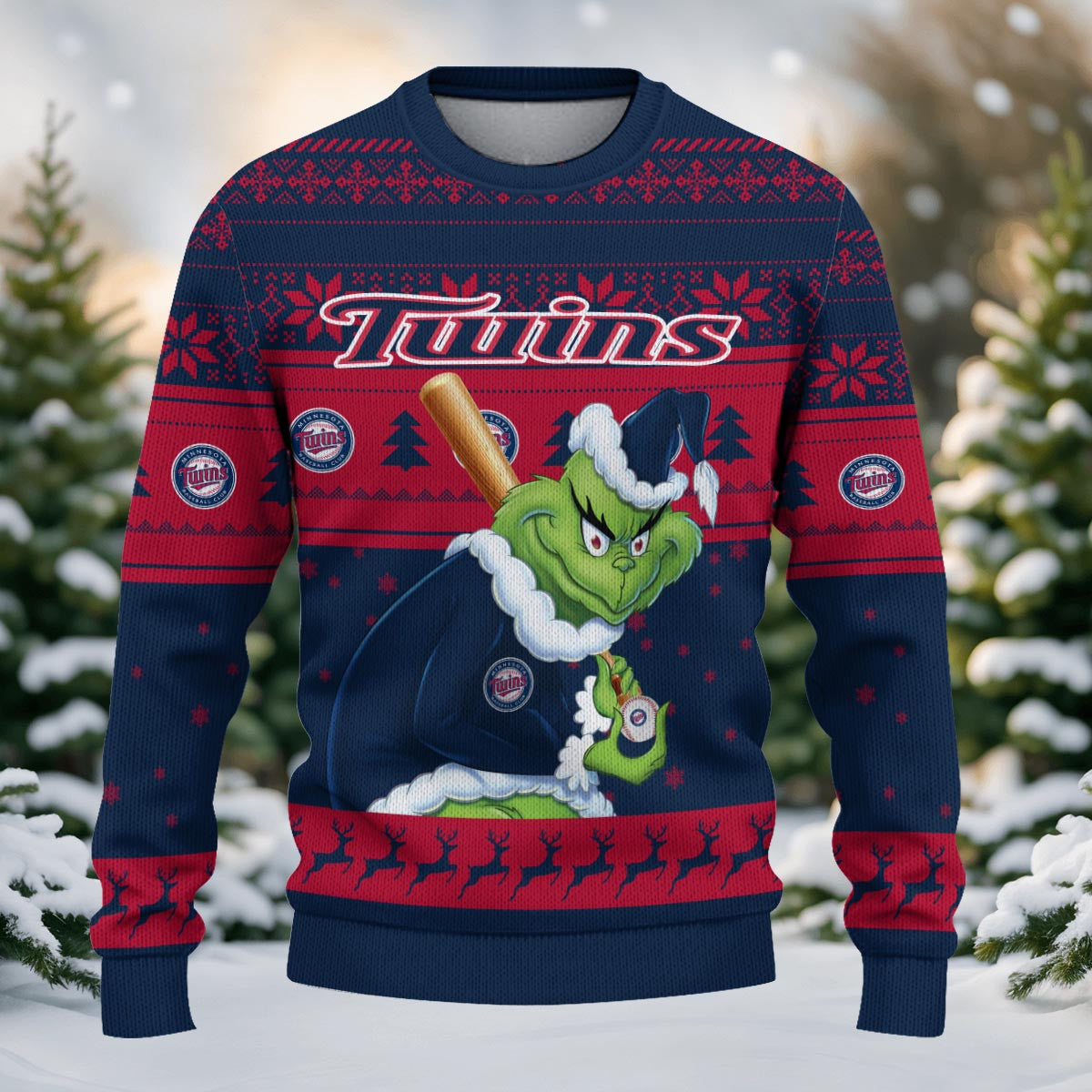 Minnesota Twins Grinch Christmas Ugly Sweater