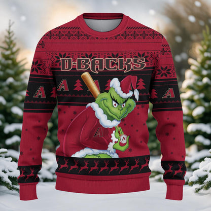 Arizona Diamondbacks Grinch Christmas Ugly Sweater