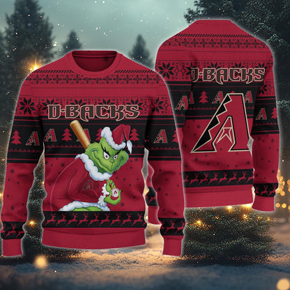 Arizona Diamondbacks Grinch Christmas Ugly Sweater