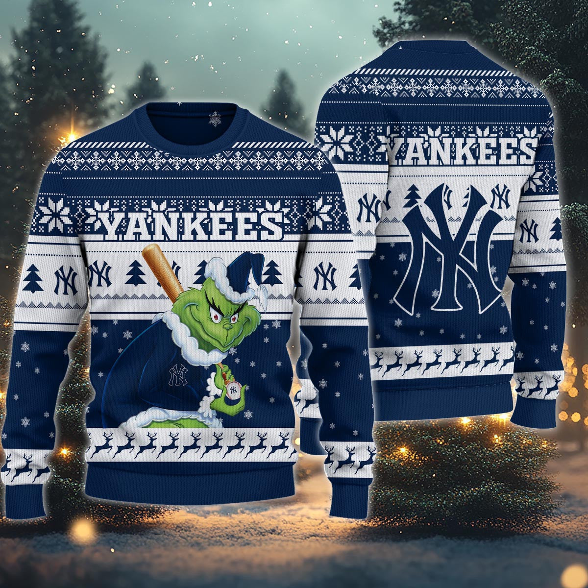 New York Yankees Grinch Christmas Ugly Sweater