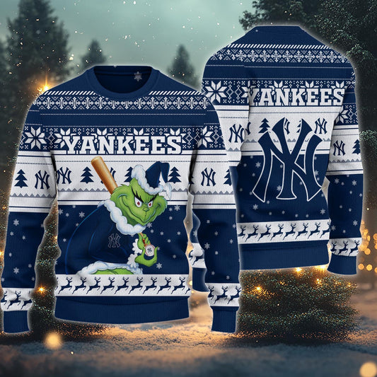 New York Yankees Grinch Christmas Ugly Sweater