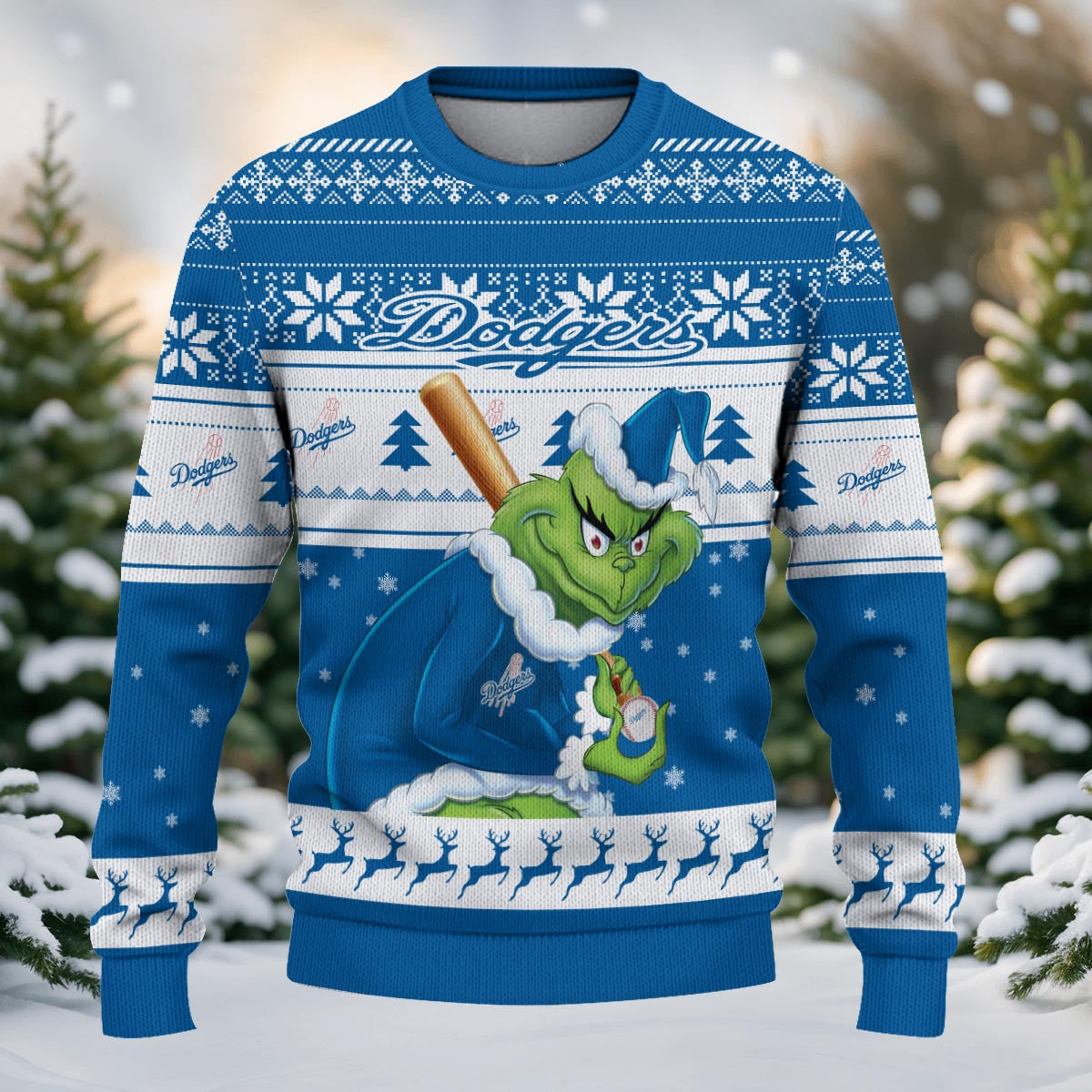Los Angeles Dodgers Grinch Christmas Ugly Sweater