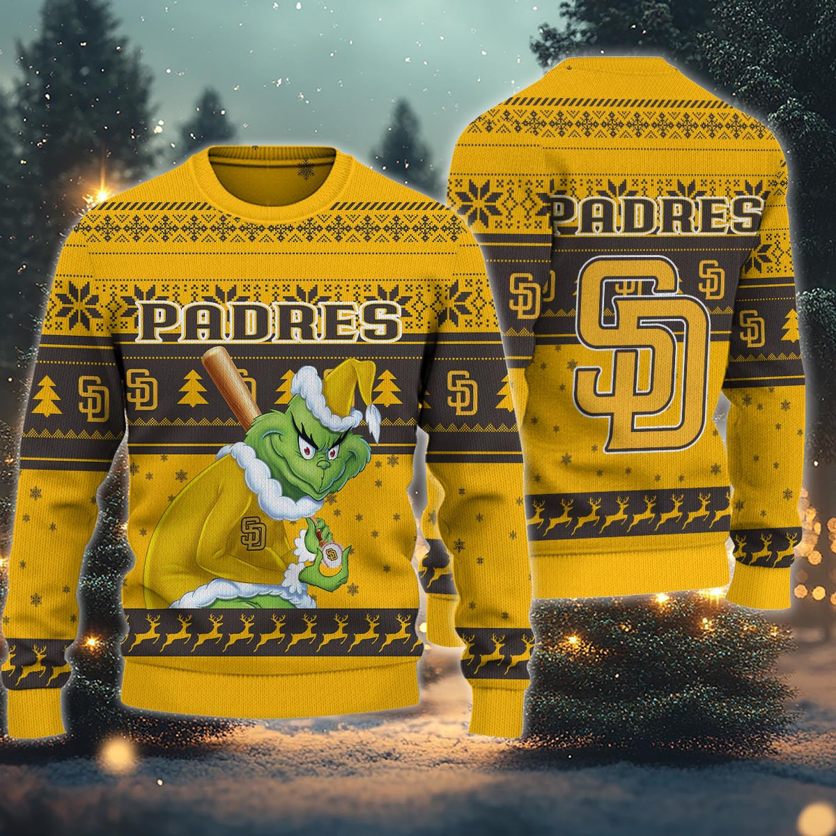 San Diego Padres Grinch Christmas Ugly Sweater