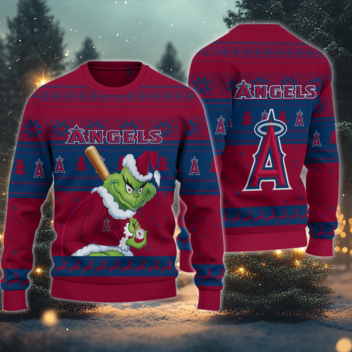 Los Angeles Angels Grinch Christmas Ugly Sweater