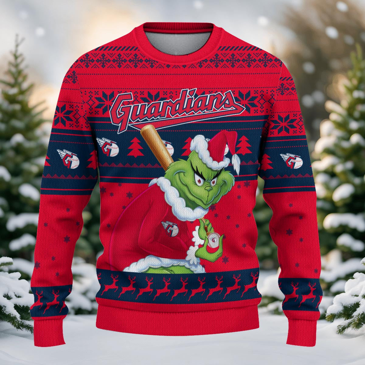 Cleveland Guardians Grinch Christmas Ugly Sweater