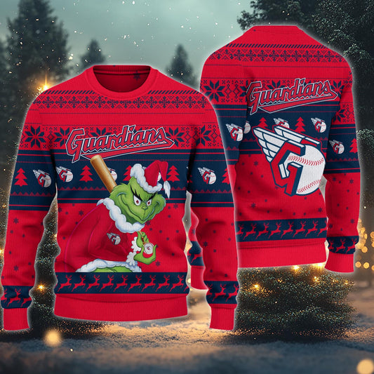 Cleveland Guardians Grinch Christmas Ugly Sweater
