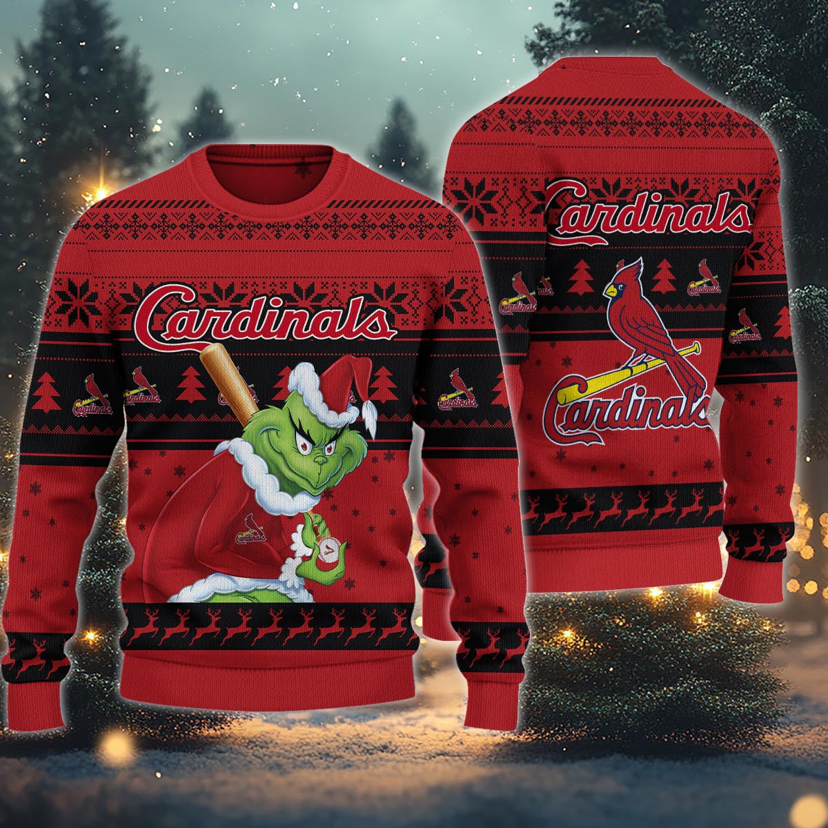 St. Louis Cardinals Grinch Christmas Ugly Sweater