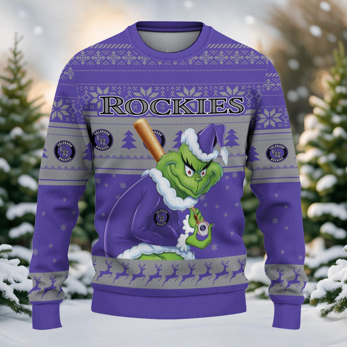 Colorado Rockies Grinch Christmas Ugly Sweater