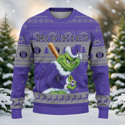 Colorado Rockies Grinch Christmas Ugly Sweater