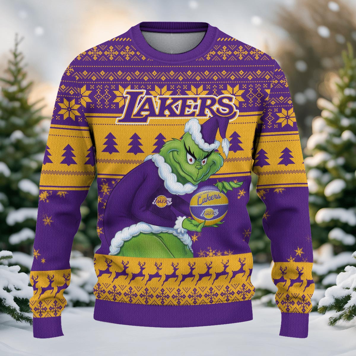 Los Angeles Lakers Grinch Christmas Ugly Sweater