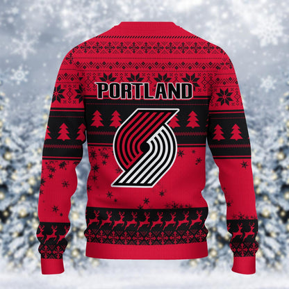 Portland Trail Blazers Grinch Christmas Ugly Sweater