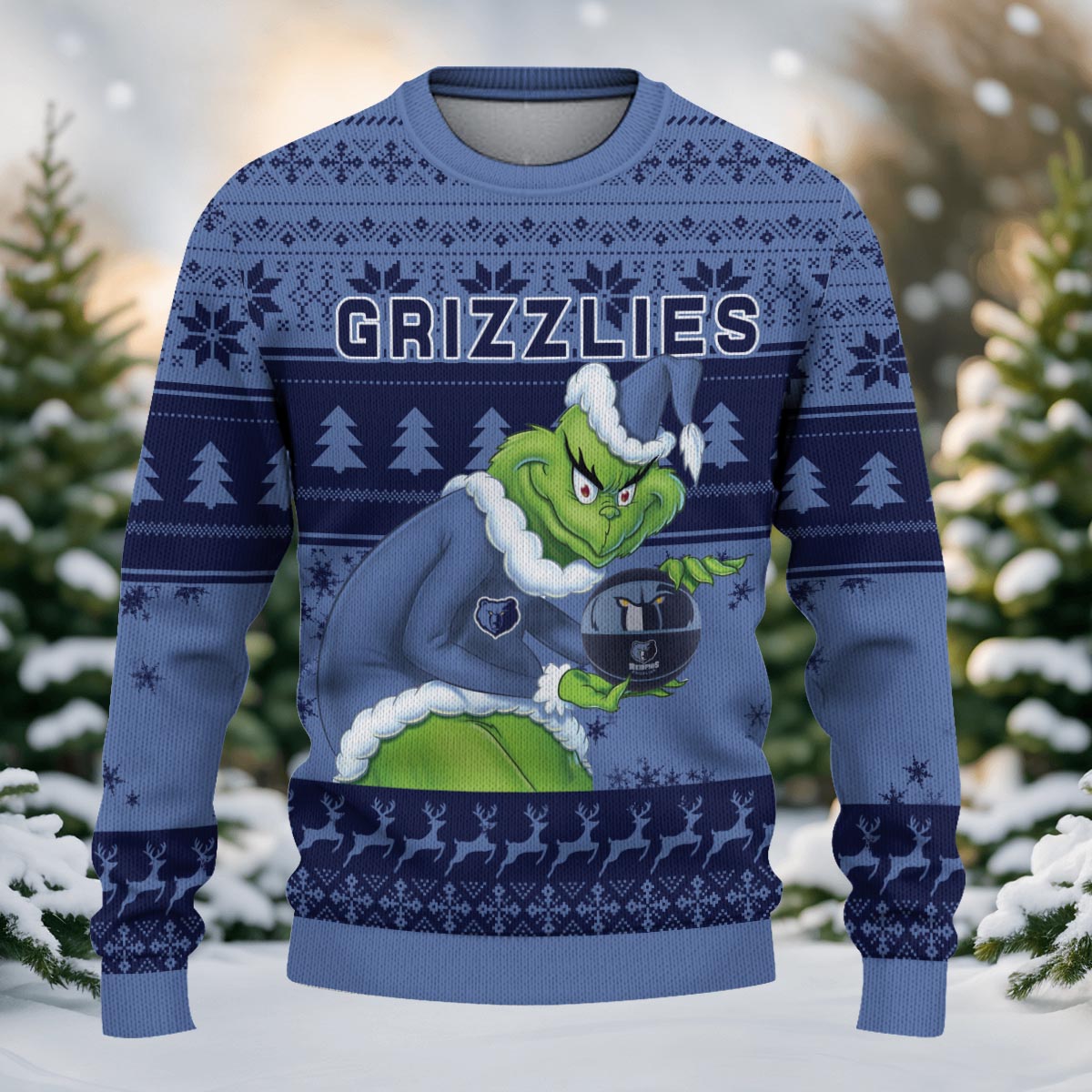 Memphis Grizzlies Grinch Christmas Ugly Sweater