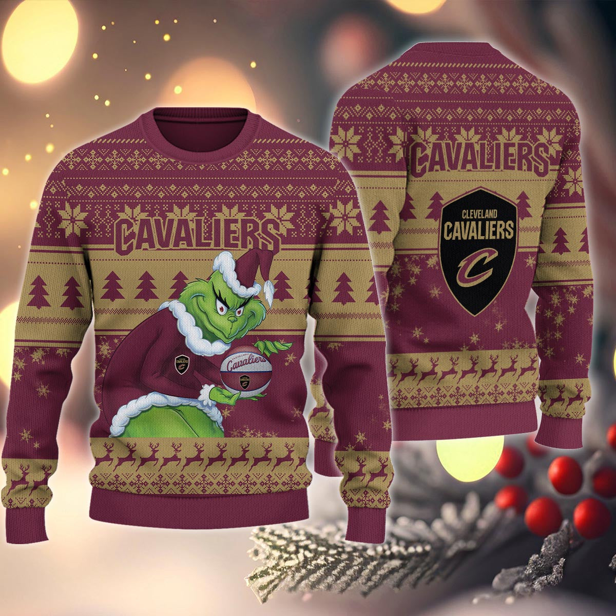 Cleveland Cavaliers Grinch Christmas Ugly Sweater