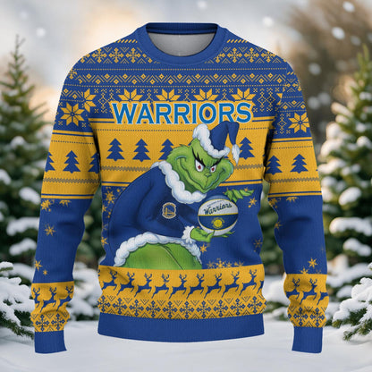 Golden State Warriors Grinch Christmas Ugly Sweater