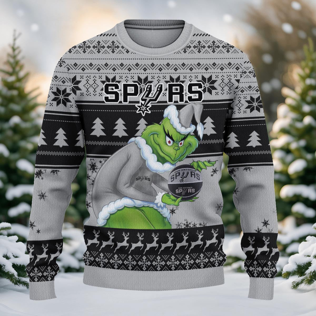 San Antonio Spurs Grinch Christmas Ugly Sweater