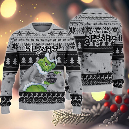 San Antonio Spurs Grinch Christmas Ugly Sweater