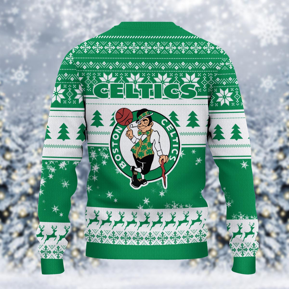 Boston Celtics Grinch Christmas Ugly Sweater