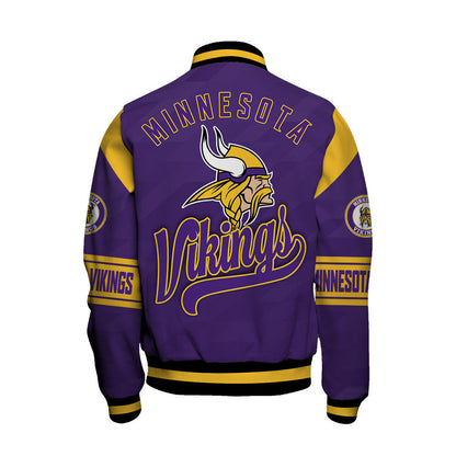 Minnesota Vikings American Football League Pattern Varsity Jacket Sh1 V2