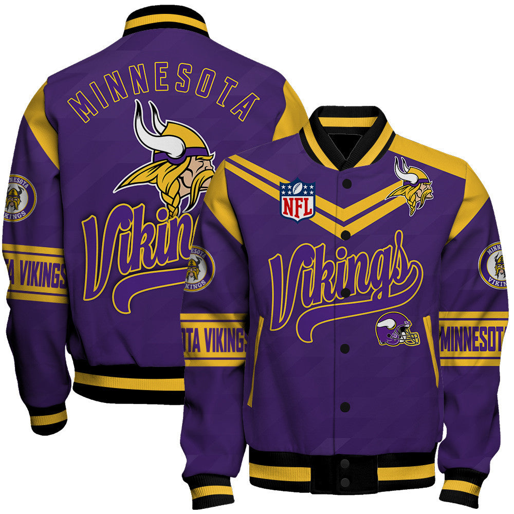 Minnesota Vikings American Football League Pattern Varsity Jacket Sh1 V2