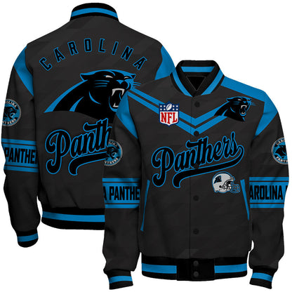 Carolina Panthers American Football League Pattern Varsity Jacket Sh1 V2