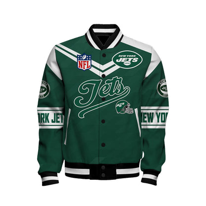 New York Jets American Football League Pattern Varsity Jacket Sh1 V2