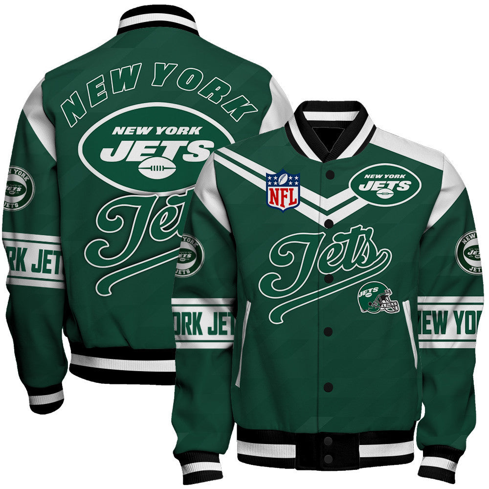 New York Jets American Football League Pattern Varsity Jacket Sh1 V2