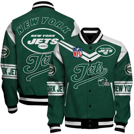 New York Jets American Football League Pattern Varsity Jacket Sh1 V2