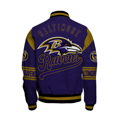 Baltimore Ravens American Football League Pattern Varsity Jacket Sh1 V2