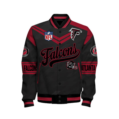 Atlanta Falcons American Football League Pattern Varsity Jacket Sh1 V2
