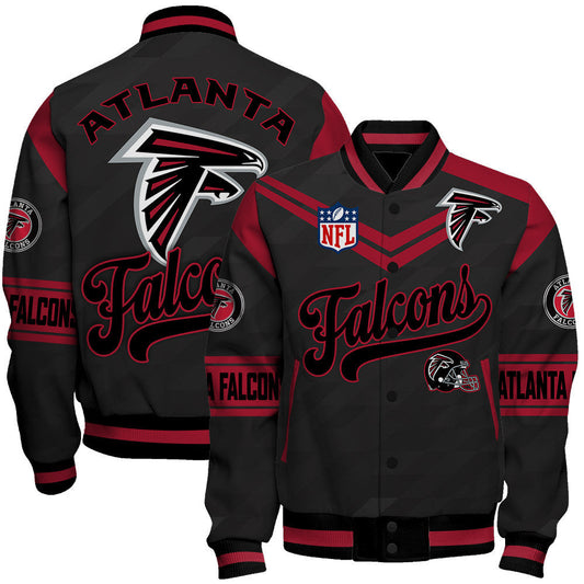 Atlanta Falcons American Football League Pattern Varsity Jacket Sh1 V2