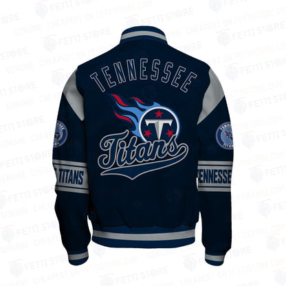 Tennessee Titans American Football League Pattern Varsity Jacket Sh1 V2