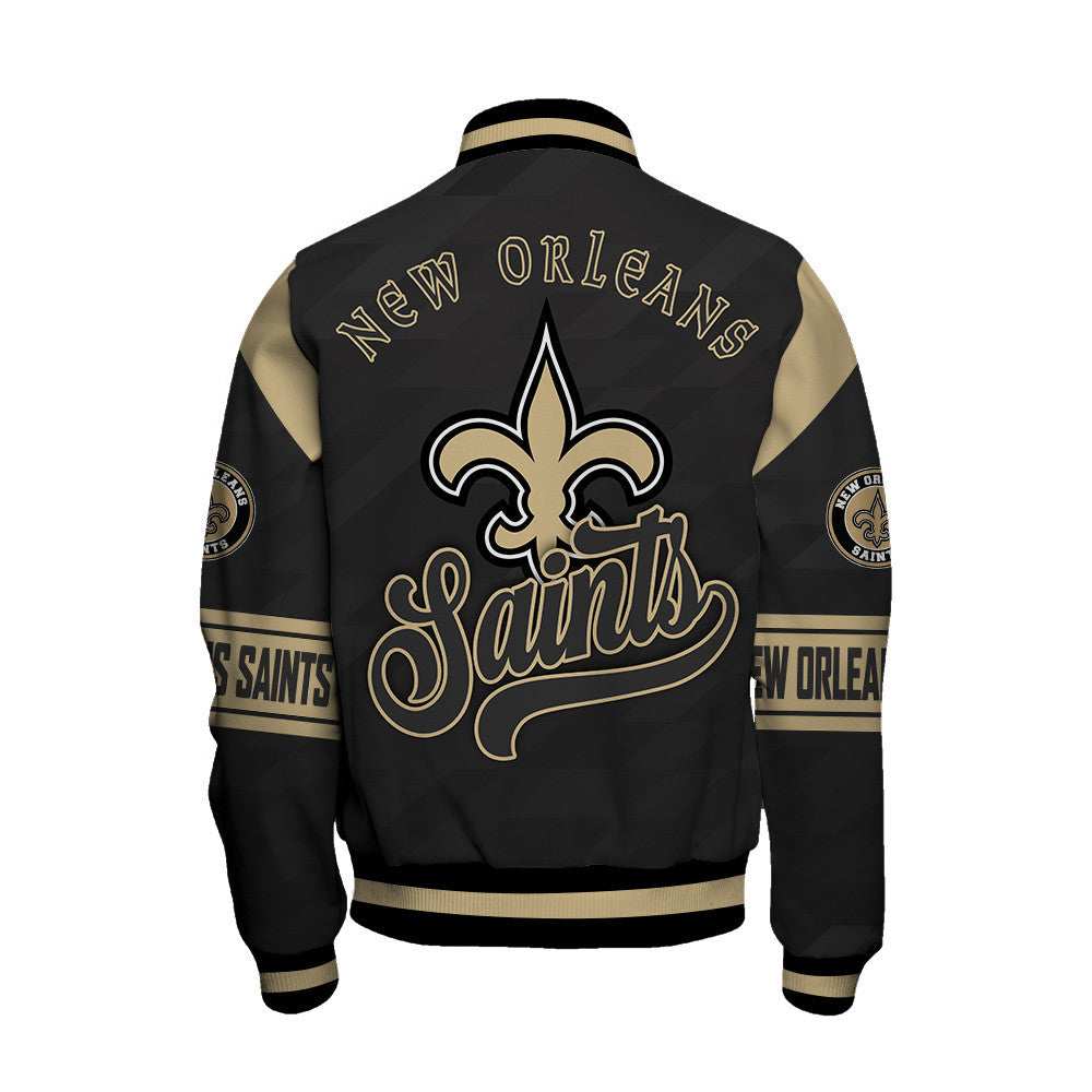 New Orleans Saints American Football League Pattern Varsity Jacket Sh1 V2