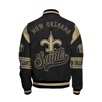 New Orleans Saints American Football League Pattern Varsity Jacket Sh1 V2