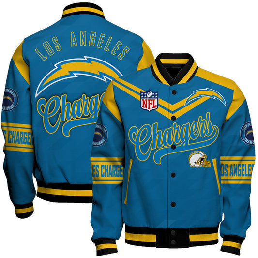 Los Angeles Chargers American Football League Pattern Varsity Jacket Sh1 V2