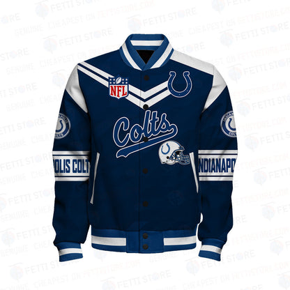 Indianapolis Colts American Football League Pattern Varsity Jacket Sh1 V2