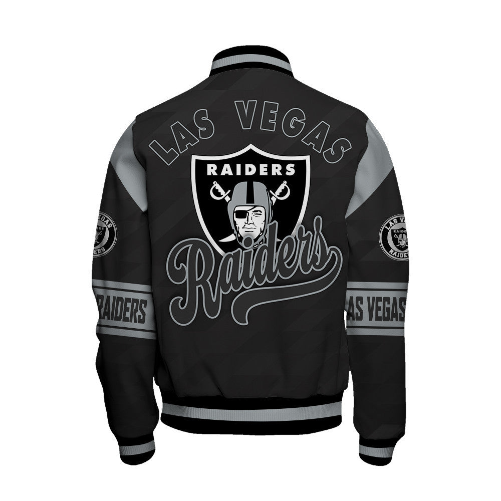 Las Vegas Raiders American Football League Pattern Varsity Jacket Sh1 V2