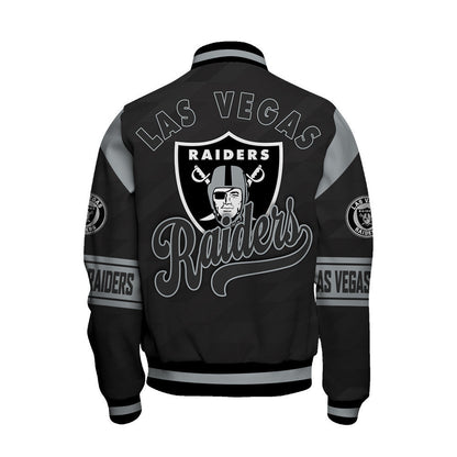 Las Vegas Raiders American Football League Pattern Varsity Jacket Sh1 V2