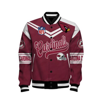 Arizona Cardinals American Football League Pattern Varsity Jacket Sh1 V2