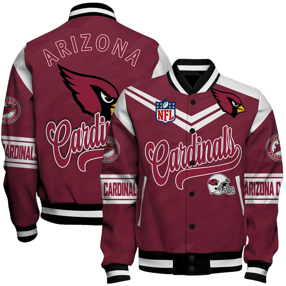 Arizona Cardinals American Football League Pattern Varsity Jacket Sh1 V2
