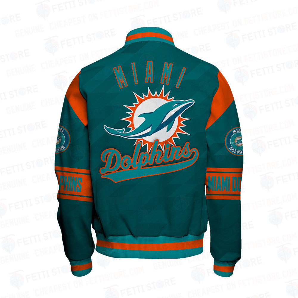 Miami Dolphins American Football League Pattern Varsity Jacket Sh1 V2