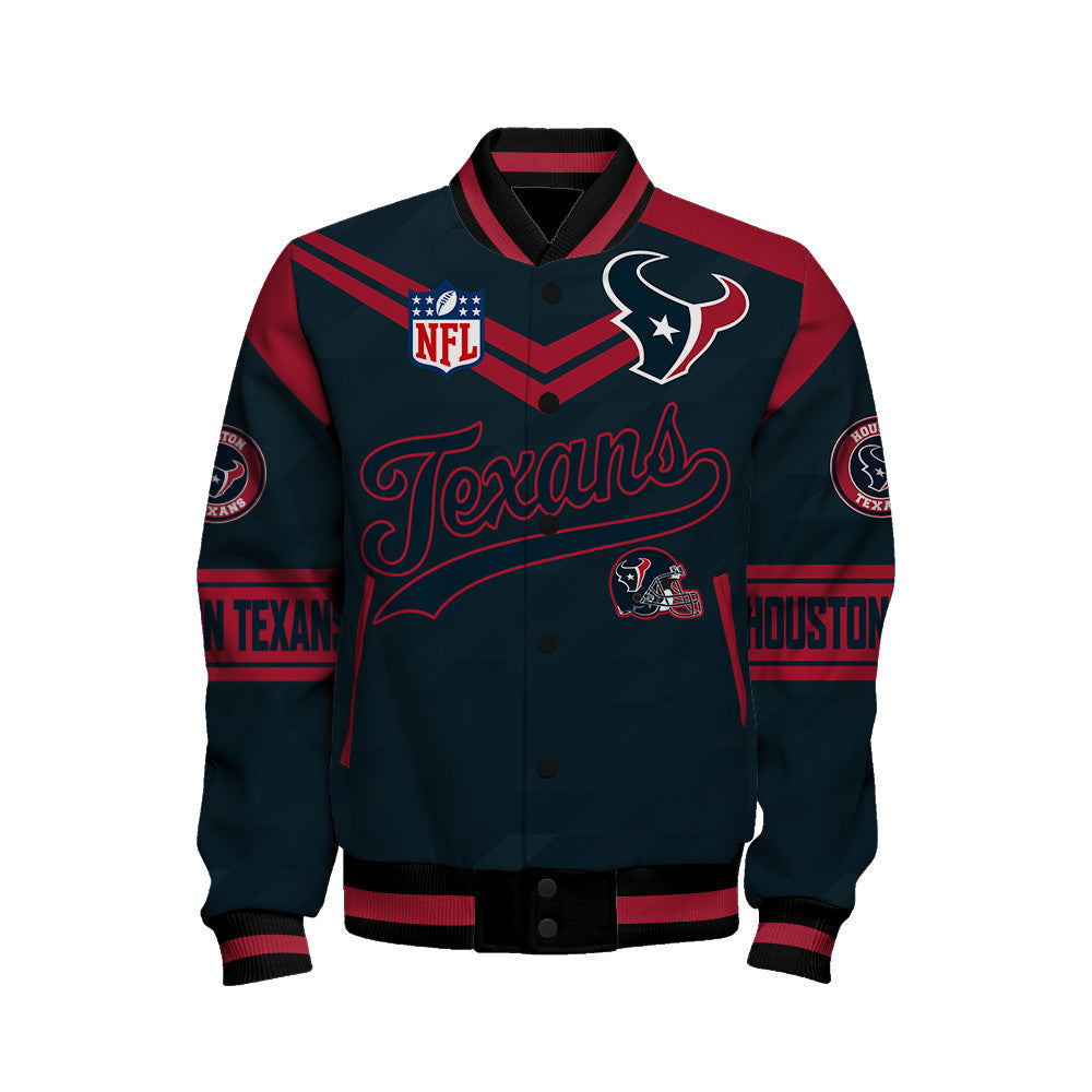 Houston Texans American Football League Pattern Varsity Jacket Sh1 V2